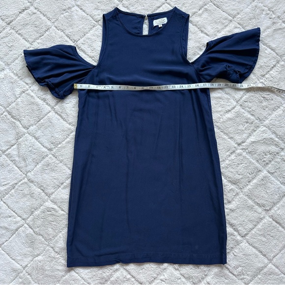 Mud Pie Boutique | Navy Blue Cold Shoulder Cora Dress | Size Medium (8-10) - Picture 9 of 11